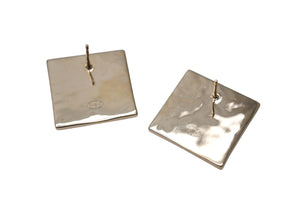 New and unused CHANEL Chanel earrings here mark B22A black white silver hardware used 4c069424