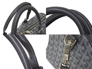 極美品 GOYARD ゴヤール クロワジエール35 ボストンバッグ グレー PVC レザー シルバー金具 中古 4c069428