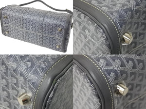 極美品 GOYARD ゴヤール クロワジエール35 ボストンバッグ グレー PVC レザー シルバー金具 中古 4c069428