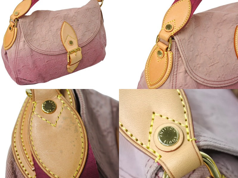 Very Good Condition LOUIS VUITTON Sunray Handbag M40416 Monogram Denim Leather Pink Gradient Used 4c069483