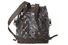 Load image into Gallery viewer, 極美品 LOUIS VUITTON ルイヴィトン クリストファー MM リュック バックパック M20865 モノグラムチェス 22AW ブラウン クリア 中古 4c069484