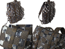 Load image into Gallery viewer, 極美品 LOUIS VUITTON ルイヴィトン クリストファー MM リュック バックパック M20865 モノグラムチェス 22AW ブラウン クリア 中古 4c069484