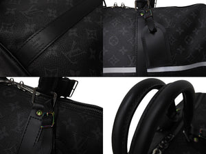 極美品 LOUIS VUITTON ルイヴィトン ボストンバッグ キーポル バンドリエール45 藤原ヒロシ フラグメント ブラック M43413 中古 4c069490