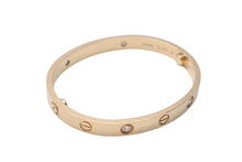 画像をギャラリービューアに読み込む, CARTIER カルティエ LOVE ラブブレス ブレスレット ハーフダイヤ 4P B6070000 Au750 16 UAS961刻印 30.0g 美品 中古 4c069576