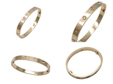 画像をギャラリービューアに読み込む, CARTIER カルティエ LOVE ラブブレス ブレスレット ハーフダイヤ 4P B6070000 Au750 16 UAS961刻印 30.0g 美品 中古 4c069576