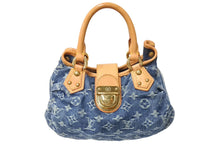 Load image into Gallery viewer, LOUIS VUITTON ルイヴィトン モノグラムデニム プリ―ティ ハンドバッグ ブルー M95020 美品 中古 4c069585