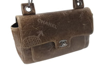 画像をギャラリービューアに読み込む, CHANEL シャネル チェーンショルダーバッグ アイコンモチーフ クルーズライン 8番台 2003年 ブラウン シルバー 美品 中古 4c069589