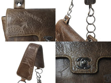 画像をギャラリービューアに読み込む, CHANEL シャネル チェーンショルダーバッグ アイコンモチーフ クルーズライン 8番台 2003年 ブラウン シルバー 美品 中古 4c069589