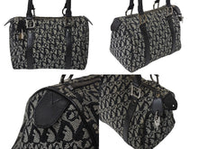 Load image into Gallery viewer, Christian Dior クリスチャンディオール ハンドバッグ 25cm トロッター柄 キャンバス レザー ブラック 美品 中古 4c069590