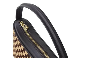 極美品 LOUISVUITTON ルイヴィトン タイガー ミニハンドバッグ ダミエソバージュ M92132 ハラコ レザー ブラウン ベージュ 中古 4c069611