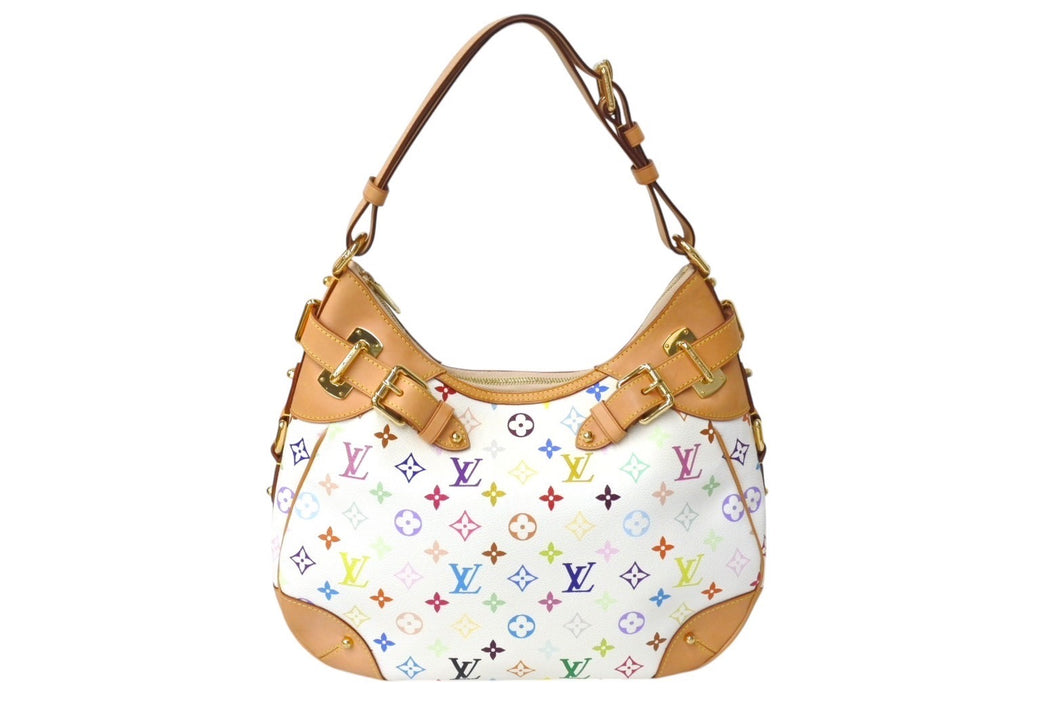 極美品 LOUIS VUITTON ルイヴィトン グレタ ショルダーバッグ M40195 モノグラム マルチカラー ホワイト 中古 4c069617