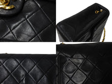 画像をギャラリービューアに読み込む, CHANEL シャネル ミニマトラッセ チェーンショルダーバッグ 1番台 ラムスキン ブラック ゴールド金具 美品 中古 4c069618