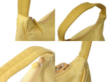 画像をギャラリービューアに読み込む, PRADA プラダ ホーボー ハンドバッグ MV515 トライアングルロゴ イエロー ナイロン シルバー金具 美品 中古 4c069619