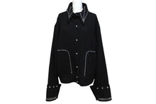画像をギャラリービューアに読み込む, 極美品 WALES BONNER ウェールズボナー Delta Studded Jacket スタッズジャケット 23SS サイズ50 ウール ブラック 中古 4c069651