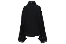 画像をギャラリービューアに読み込む, 極美品 WALES BONNER ウェールズボナー Delta Studded Jacket スタッズジャケット 23SS サイズ50 ウール ブラック 中古 4c069651