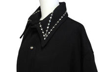 画像をギャラリービューアに読み込む, 極美品 WALES BONNER ウェールズボナー Delta Studded Jacket スタッズジャケット 23SS サイズ50 ウール ブラック 中古 4c069651