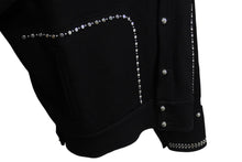 画像をギャラリービューアに読み込む, 極美品 WALES BONNER ウェールズボナー Delta Studded Jacket スタッズジャケット 23SS サイズ50 ウール ブラック 中古 4c069651