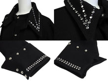 画像をギャラリービューアに読み込む, 極美品 WALES BONNER ウェールズボナー Delta Studded Jacket スタッズジャケット 23SS サイズ50 ウール ブラック 中古 4c069651