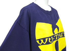 wu-wear ウーウェア 90s WU TANG CLAN Tシャツ ネイビー イエロー プリント コットン サイズXL 美品 中古 4c069668