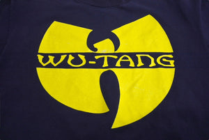 wu-wear ウーウェア 90s WU TANG CLAN Tシャツ ネイビー イエロー プリント コットン サイズXL 美品 中古 4c069668