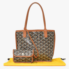 極美品 GOYARD ゴヤール アンジュミニポーチ ハンドバッグ ANJOUSMINCG33TY33P ブラウン レザー PVC 中古 4a000697