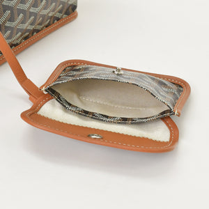 極美品 GOYARD ゴヤール アンジュミニポーチ ハンドバッグ ANJOUSMINCG33TY33P ブラウン レザー PVC 中古 4a000697