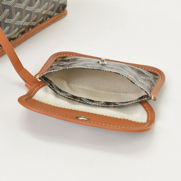 極美品 GOYARD ゴヤール アンジュミニポーチ ハンドバッグ ANJOUSMINCG33TY33P ブラウン レザー PVC 中古 4a000697