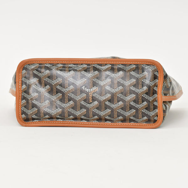 極美品 GOYARD ゴヤール アンジュミニポーチ ハンドバッグ ANJOUSMINCG33TY33P ブラウン レザー PVC 中古 4a000697