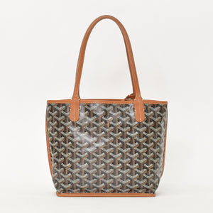 極美品 GOYARD ゴヤール アンジュミニポーチ ハンドバッグ ANJOUSMINCG33TY33P ブラウン レザー PVC 中古 4a000697