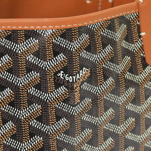 極美品 GOYARD ゴヤール アンジュミニポーチ ハンドバッグ ANJOUSMINCG33TY33P ブラウン レザー PVC 中古 4a000697