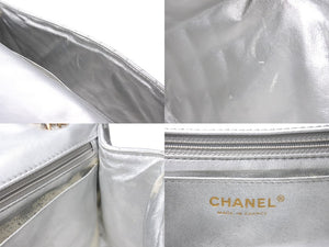 CHANEL シャネル デカマトラッセ32 シングルフラップ 12番台 ラムスキン シルバー ゴールド金具 美品 中古 4c069702