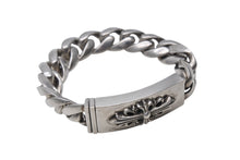 画像をギャラリービューアに読み込む, CHROME HEARTS クロムハーツ フローラルクロス IDブレスレット クラシックチェーン 重量約126.0g 腕周り約21cm 13リンク 美品 中古 4c069734