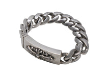 画像をギャラリービューアに読み込む, CHROME HEARTS クロムハーツ フローラルクロス IDブレスレット クラシックチェーン 重量約126.0g 腕周り約21cm 13リンク 美品 中古 4c069734
