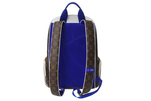 新品同様 LOUISVUITTON ルイヴィトン NBA バックパック リュックサック ブルー ホワイト ブラウン M45581 ゴールド金具 中古 4c069758