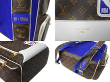 Load image into Gallery viewer, 新品同様 LOUISVUITTON ルイヴィトン NBA バックパック リュックサック ブルー ホワイト ブラウン M45581 ゴールド金具 中古 4c069758