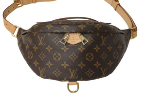 極美品 LOUIS VUITTON ルイヴィトン ボディバッグ M43644 バムバッグ ブラウン モノグラムキャンバス 中古 4c069774