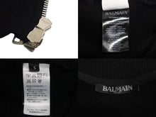 Load image into Gallery viewer, BALMAIN バルマン Logo Bomber Jacket ロゴボンバージャケット ロゴ RH08900J928 ブラック ホワイト サイズM 美品 中古 4c069784