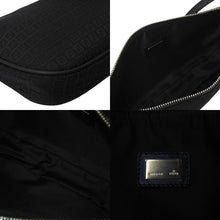 画像をギャラリービューアに読み込む, 極美品 FENDI フェンディ ズッキーノ アクセサリーポーチ ブラック 総柄 ロゴ ハンドバッグ キャンバス レザー 中古 4c069809