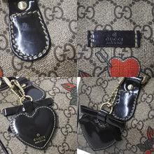 Load image into Gallery viewer, GUCCI グッチ ハンドバッグ 190257 497717 GGスプリーム タトゥープリント ハートチャーム レザー ゴールド金具 美品 中古 4c069810
