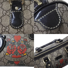 Load image into Gallery viewer, GUCCI グッチ ハンドバッグ 190257 497717 GGスプリーム タトゥープリント ハートチャーム レザー ゴールド金具 美品 中古 4c069810