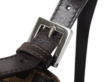 画像をギャラリービューアに読み込む, FENDI フェンディ マンマバケット ワンショルダーバッグ ズッカ柄 コットンキャンバス レザー シルバー金具 ブラウン 美品 中古 4c069819