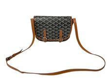 Load image into Gallery viewer, Goyard ゴヤール ベルヴェデーレPM ショルダーバッグ フランス製 PVC レザー ブラック ブラウン シルバー金具 美品 中古 4c069820