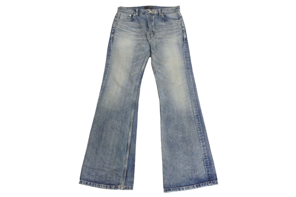 BALENCIAGA バレンシアガ フレアデニムパンツ 697829 サイズM 22AW ウォッシュ加工 インディゴブルー 美品 中古 4c069827