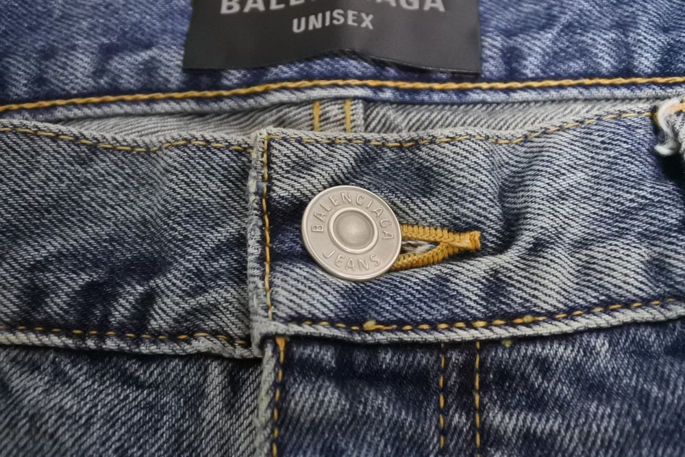 BALENCIAGA Flare denim pants 697829 Size M 22AW Washed Indigo Blue Good Condition Used 4c069827