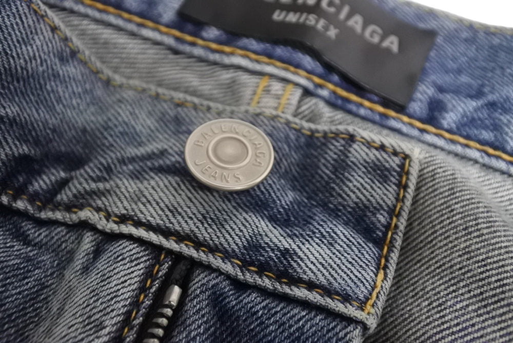 BALENCIAGA Flare denim pants 697829 Size M 22AW Washed Indigo Blue Good Condition Used 4c069827