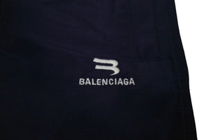 極美品 BALENCIAGA バレンシアガ Sporty B Track Pants トラックパンツ 675491 サイズ44 サイドライン ネイビー ナイロン 中古 4c069830