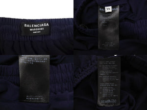 極美品 BALENCIAGA バレンシアガ Sporty B Track Pants トラックパンツ 675491 サイズ44 サイドライン ネイビー ナイロン 中古 4c069830