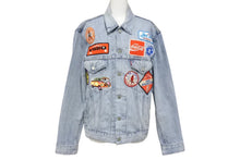 画像をギャラリービューアに読み込む, GUITAR BOY ギターボーイ パッチ ワッペン 刺繍 デニム ジャケット Gジャン ブルー コットン サイズ2 美品 中古 4c069854