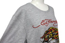 Load image into Gallery viewer, 新品未使用 Ed Hardy エドハーディ タイガー 半袖Ｔシャツ コットン ラインストーン グレー マルチカラー サイズＭ 美品 中古 4c069858