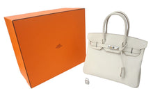 Load image into Gallery viewer, 極美品 HERMES エルメス BIRKIN バーキン30 ハンドバッグ クレ エプソン シルバー金具 C刻印 中古 4c700020